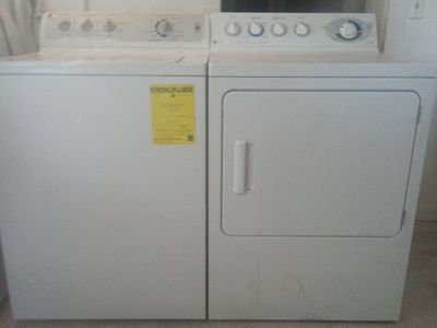 GE White Top-Load Washer and Electric Dryer Set
