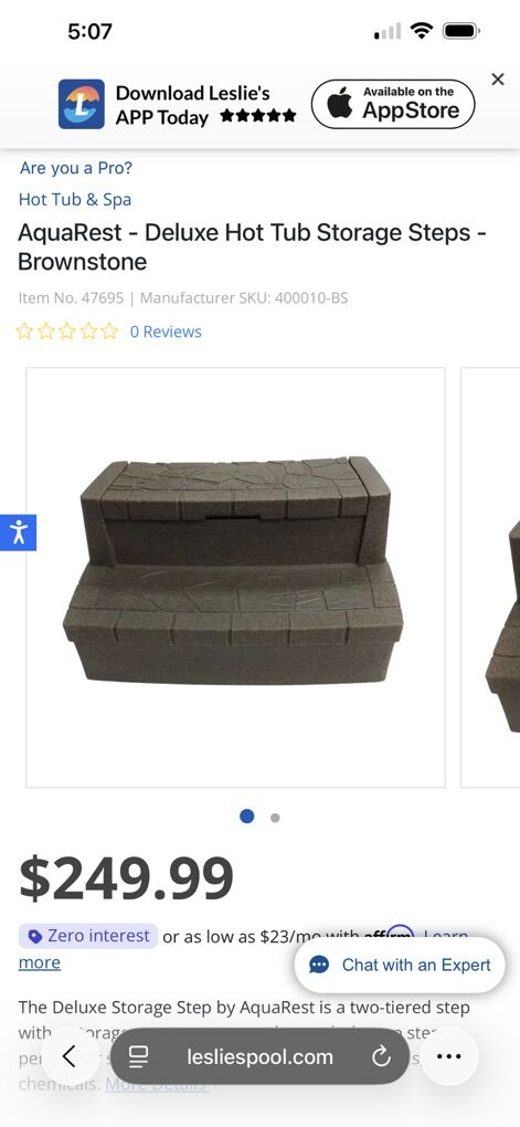 AquaRest Hot Tub Storage Steps