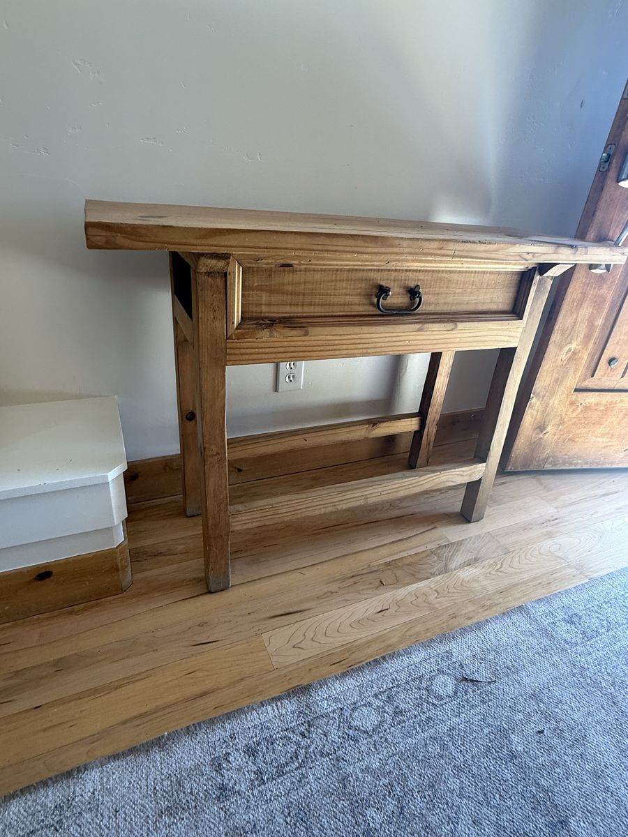 Rustic wood side table