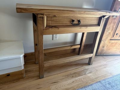 Rustic wood side table