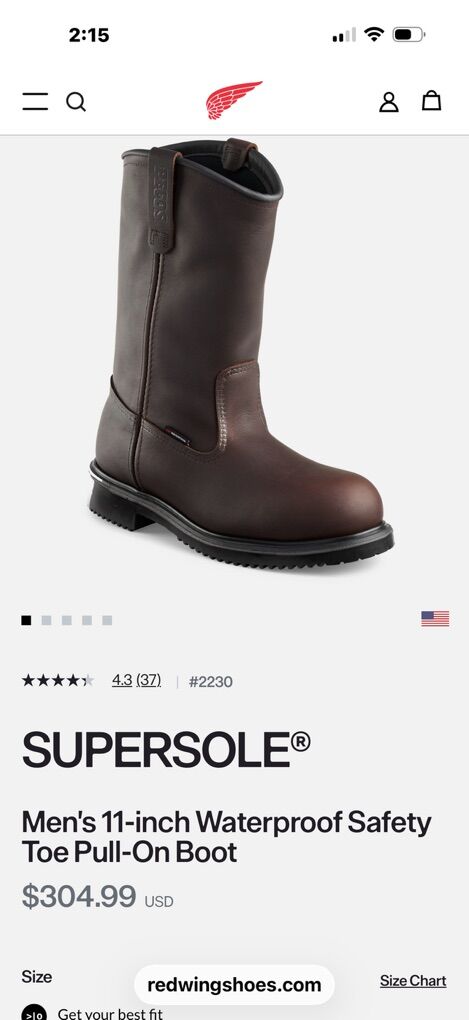 Red Wing Pecos Steel Toe Boots 10.5D