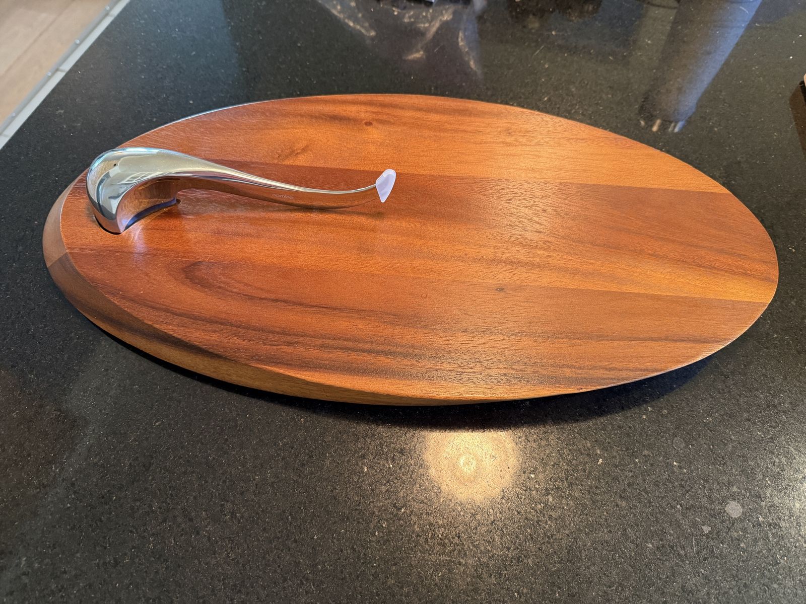 Nambé Oval Wood & Alloy Cheese/Charcuterie Board