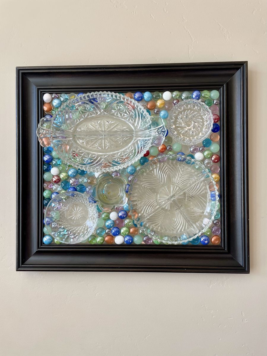Vintage dish framed wall art for Mother’s Day!