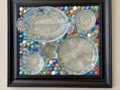 Vintage dish framed wall art for Mother’s Day!