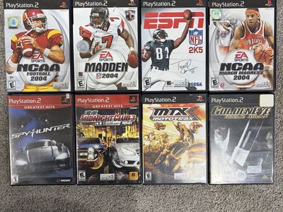8 PS2 Games: Madden 2004, NCAA Football/March Madness 2004, ESPN 2K5, SpyHunter, Midnight Club 3, MTX Motocross, GoldenEye