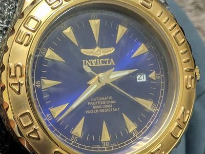 Invicta Pro Diver Gold Tone Automatic Watch Blue Dial