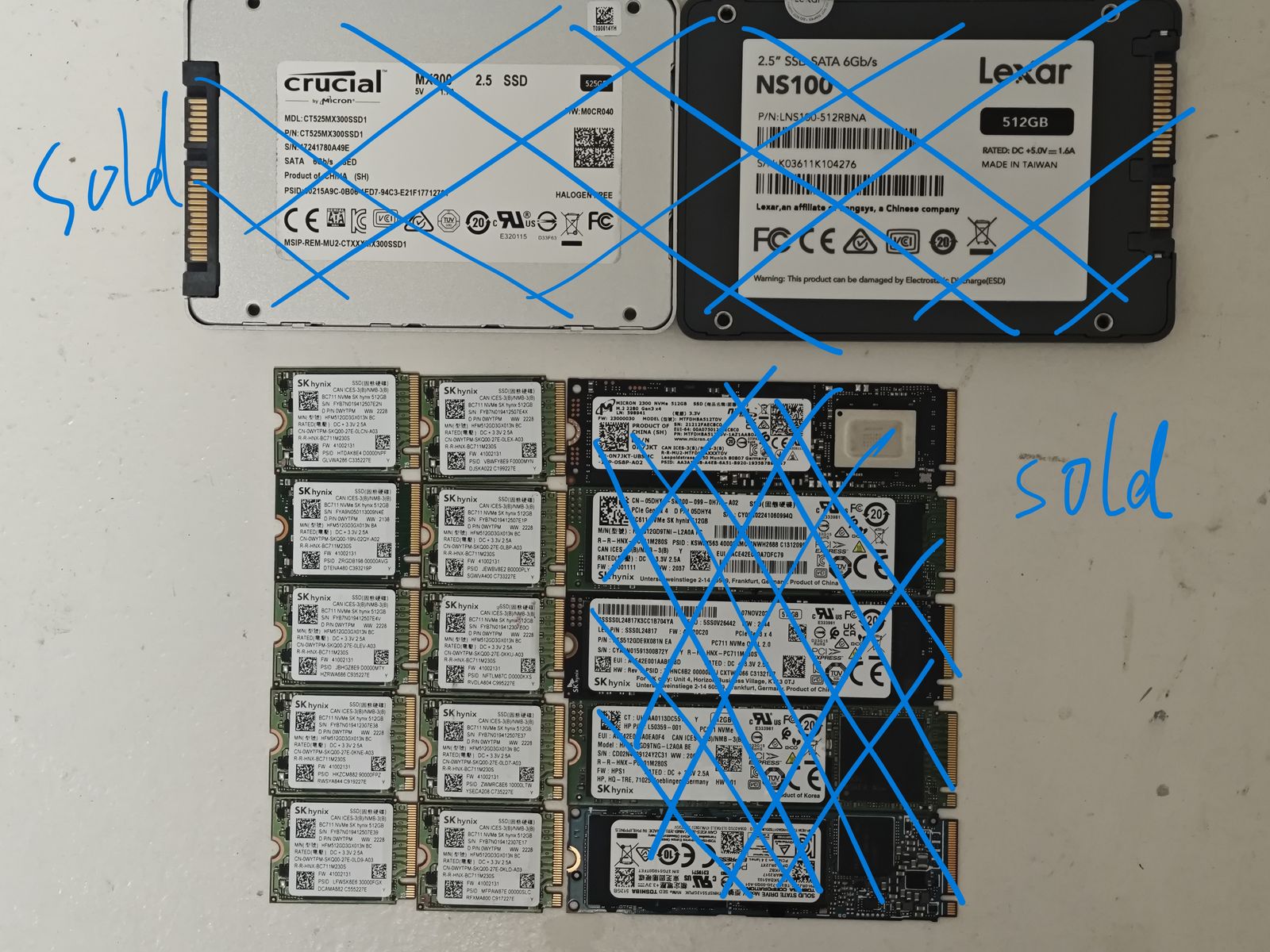 512GB SSDs for Laptop / Mini PC — SATA & NVMe | 98% health | Firm
