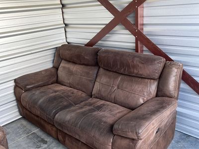 Reclining Faux Leather Loveseat
