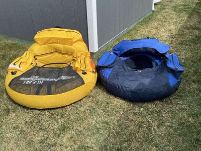 HI & DRI Personal Flotation Devices (PFD) - Yellow & Blue, Inflatable Fishing Floats. Buck’s bag & Browning