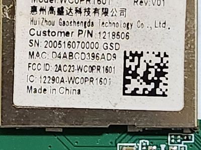 WC0PR1601 WiFi Module Rev:V01