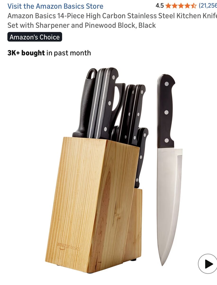 Knives with Block For Sale