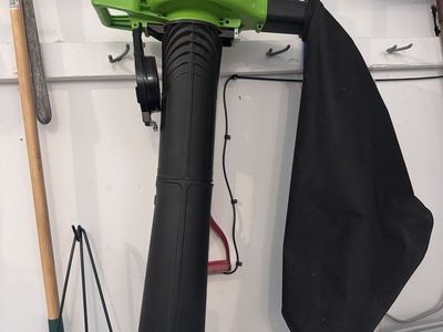 Greenworks Electric Leaf Blower and Mulcher Vacuum with Bag and two additional attachments