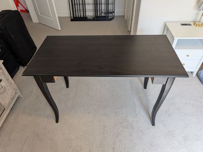 Black wooden desk