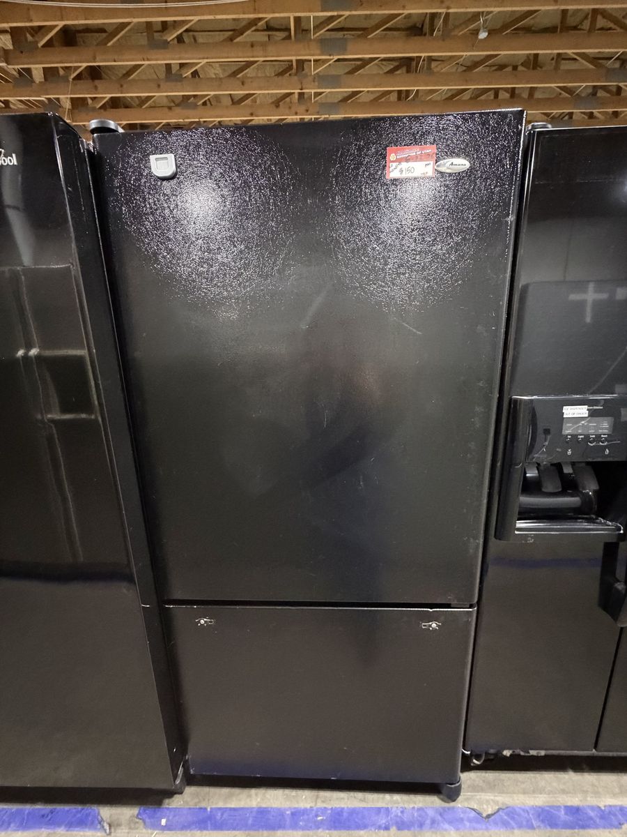 Amana Black Bottom Freezer Refrigerator - Used, Good Condition