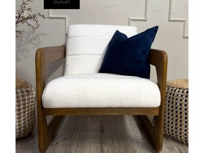 MODERN LINEN CREAM ACCENT CHAIR