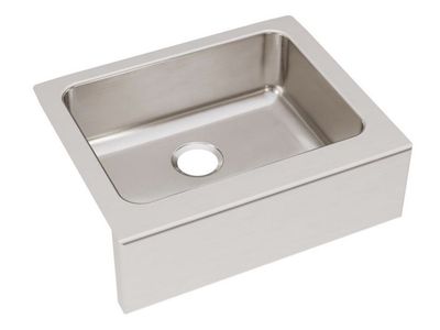 Elkay Kitchen Sink, 25” x 20” Lustertone Stainless Steel Kitchen Sink, ELUHF2520