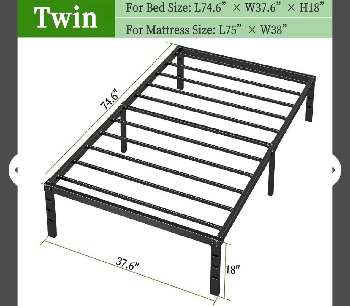 Twin metal frame
