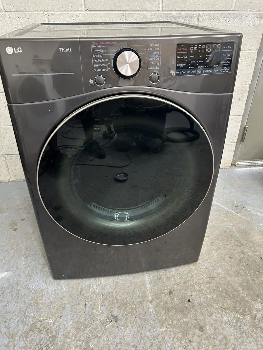 LG thinQ series electric dryer with steam option 