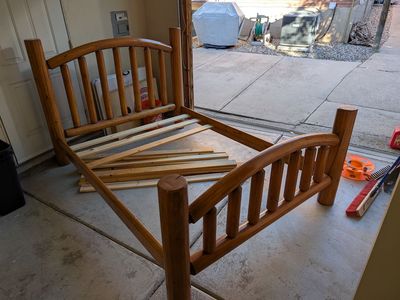 Solid Wood Queen Log Bed Frame - Rustic / Cabin Style