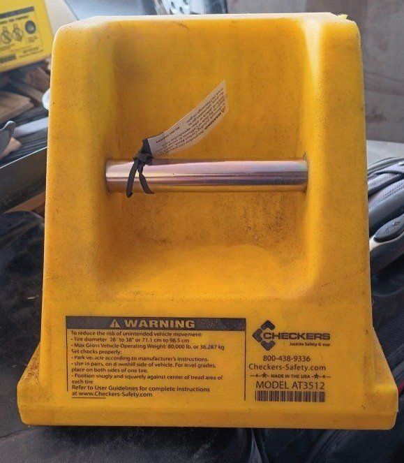 Checkers AT3510 Wheel Chock - Max 80,000 lbs - Yellow Heavy-Duty Vehicle Stop