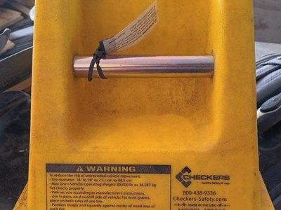 Checkers AT3510 Wheel Chock - Max 80,000 lbs - Yellow Heavy-Duty Vehicle Stop