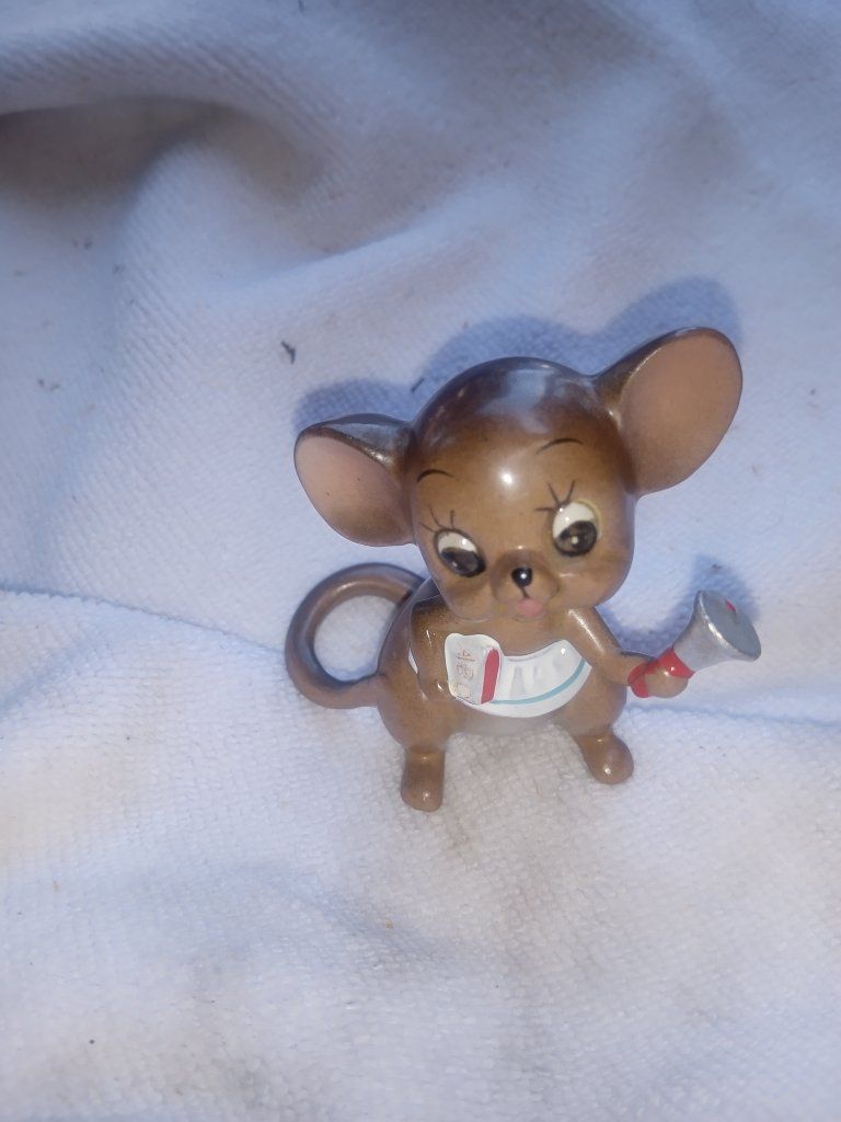 Josef Originals Figurine Teacher Mouse Bell Book Village Series Ceramic Japan very rare mint condition