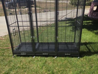 Exotic Nutrition Borneo Cage Add-On Pet Enclosure - Large Black Metal Wire Cage Extension