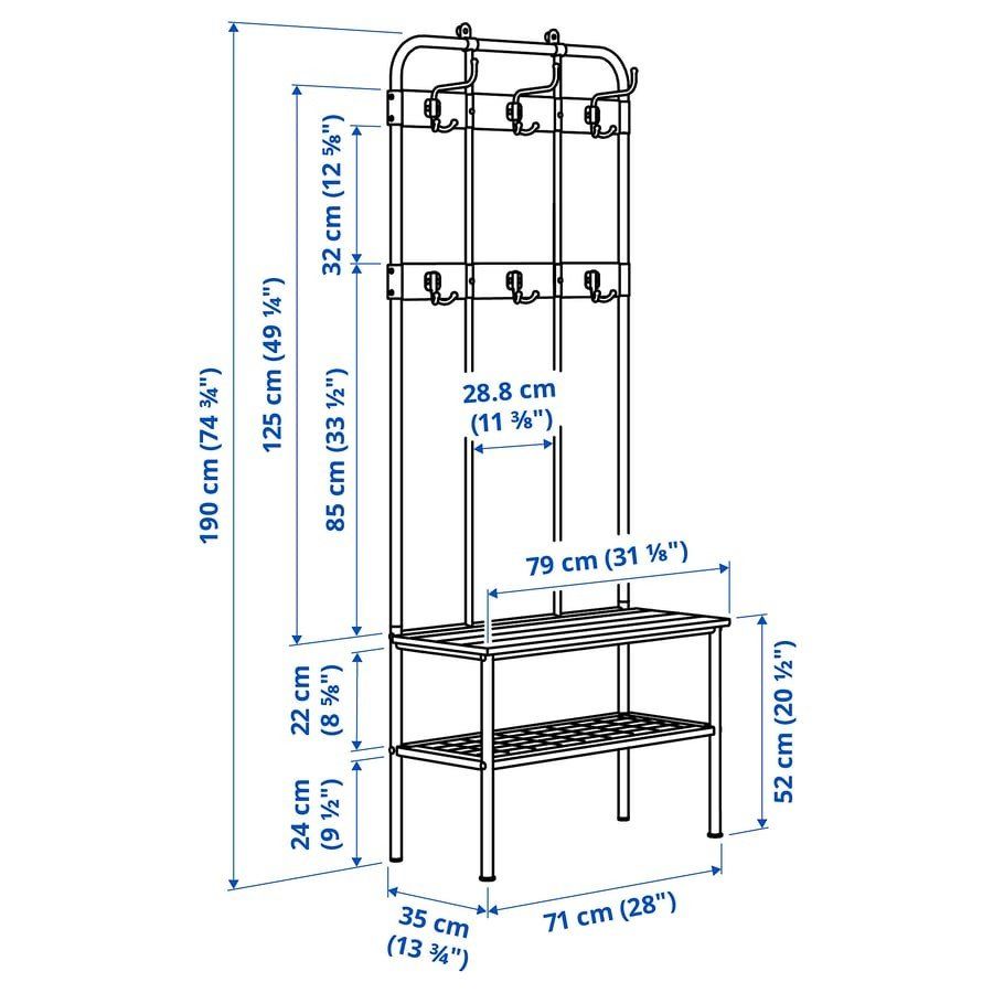 IKEA coat rack and bench
