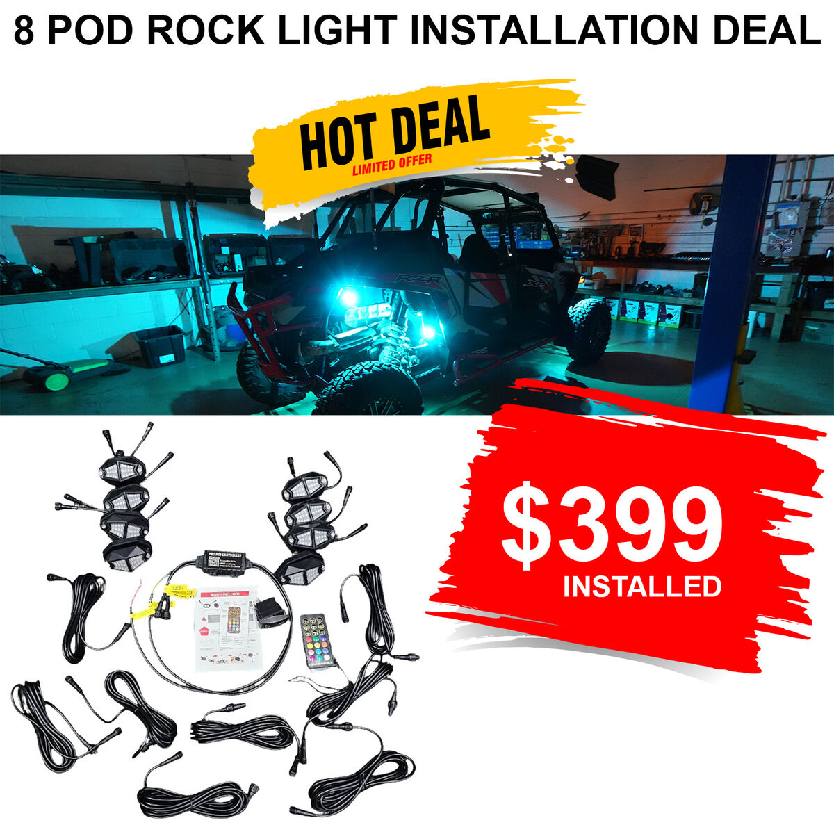 LED Rock light installed package deal only $399