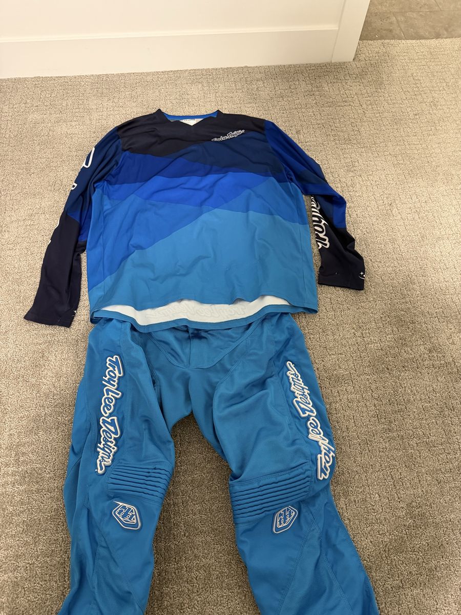 Troy Lee Designs Blue Motocross Jersey and Pants Set