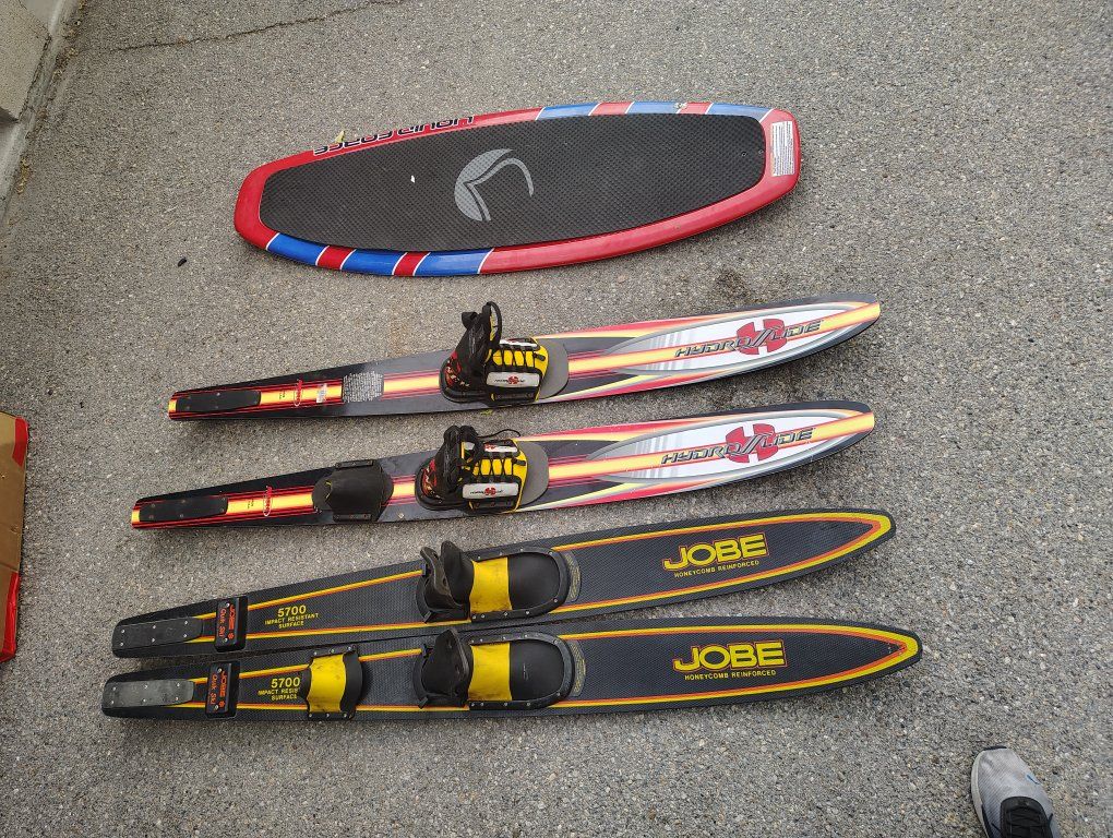 Liquid Force Wakesurf  board & Jobe Hydroslide water skis $50 each