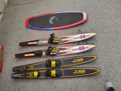 Liquid Force Wakesurf board & Jobe Hydroslide water skis $50 each