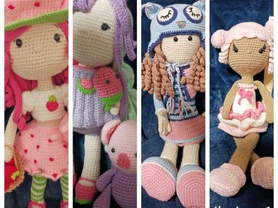 Hand made crochet amigurumi dolls