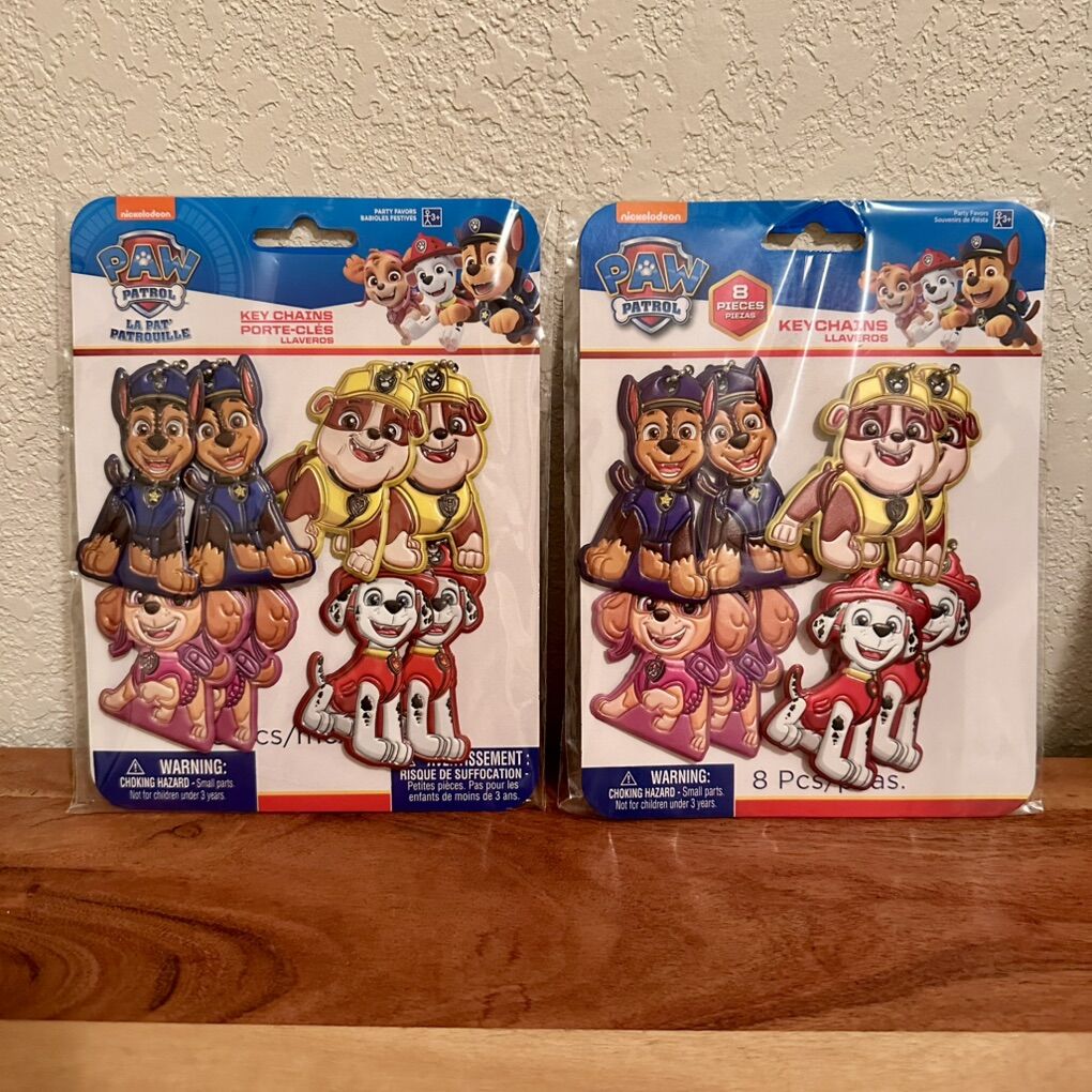 Paw Patrol Party Favors Keychain Charm Set