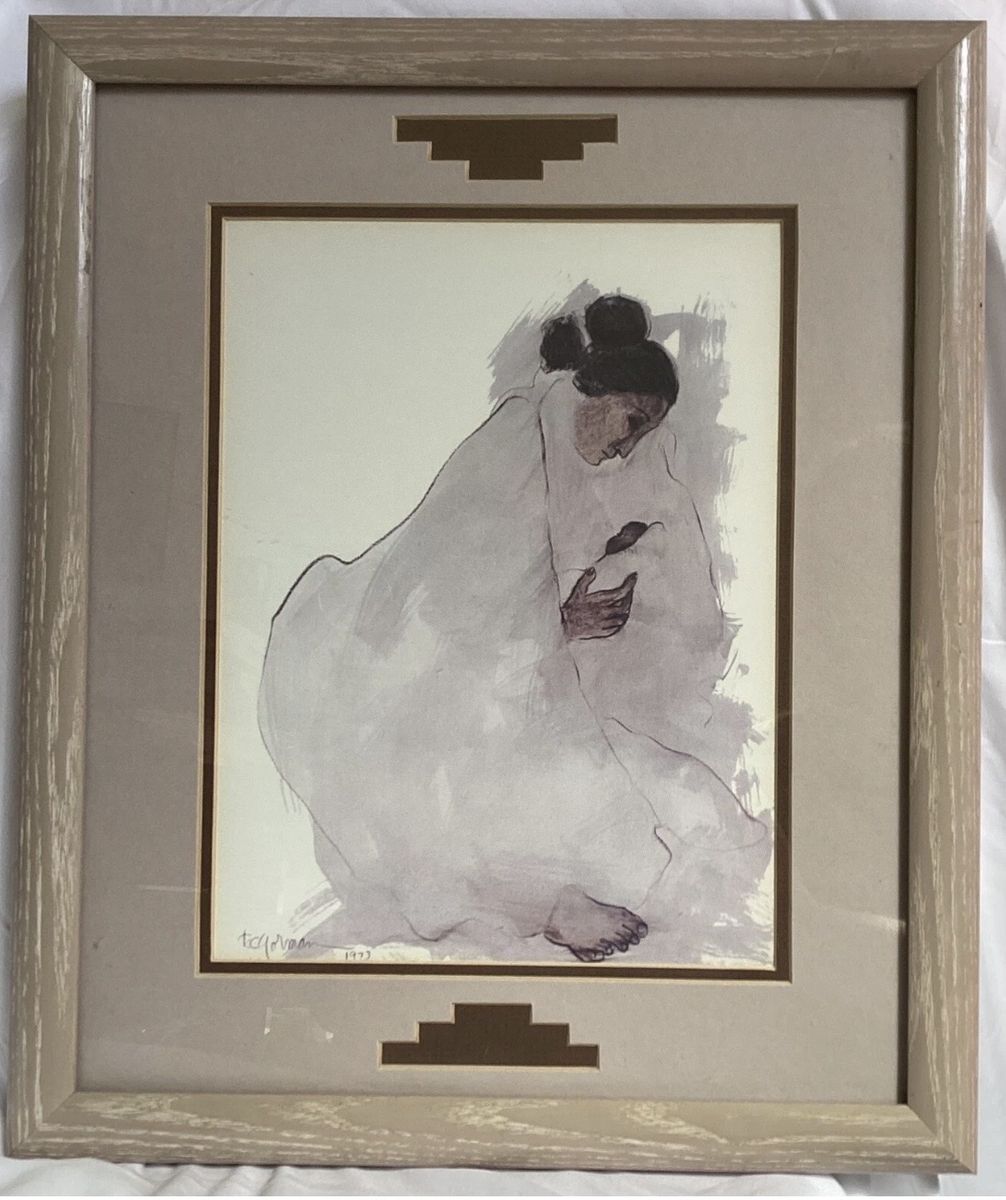 RC  Gorman Sandstone Creations Print Native American Madonna Navajo Framed