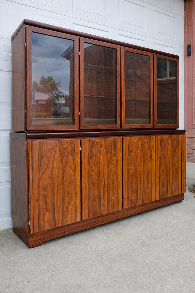 Vintage MId Century Danish Rosewood Buffet/Credenza with Hutch