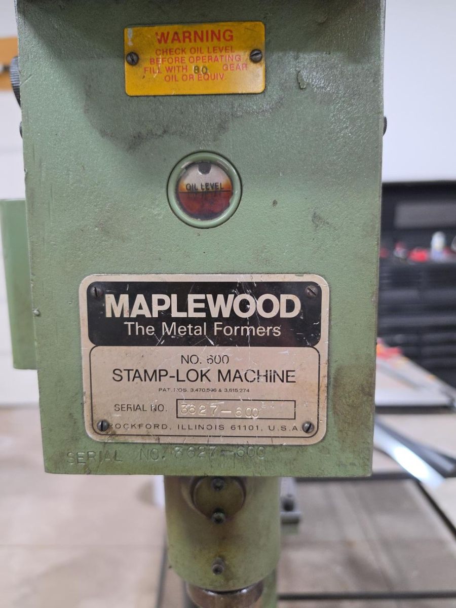Maplewood No. 600 Stamp-Lok Sheet Metal Machine – HVAC Fabrication