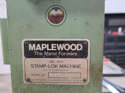 Maplewood No. 600 Stamp-Lok Sheet Metal Machine – HVAC Fabrication