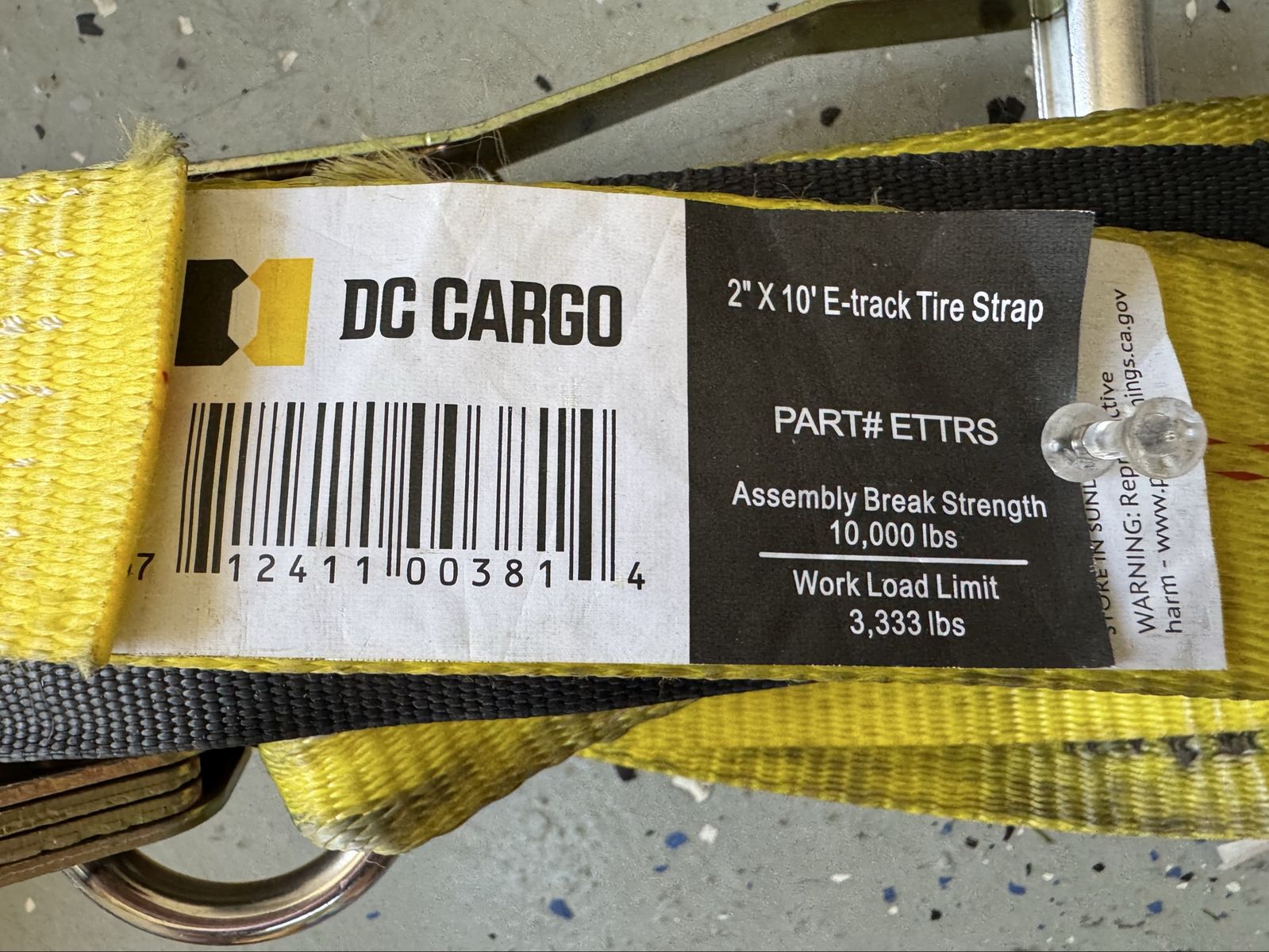 DC Cargo Mall E Track Tire Straps (set of 4)