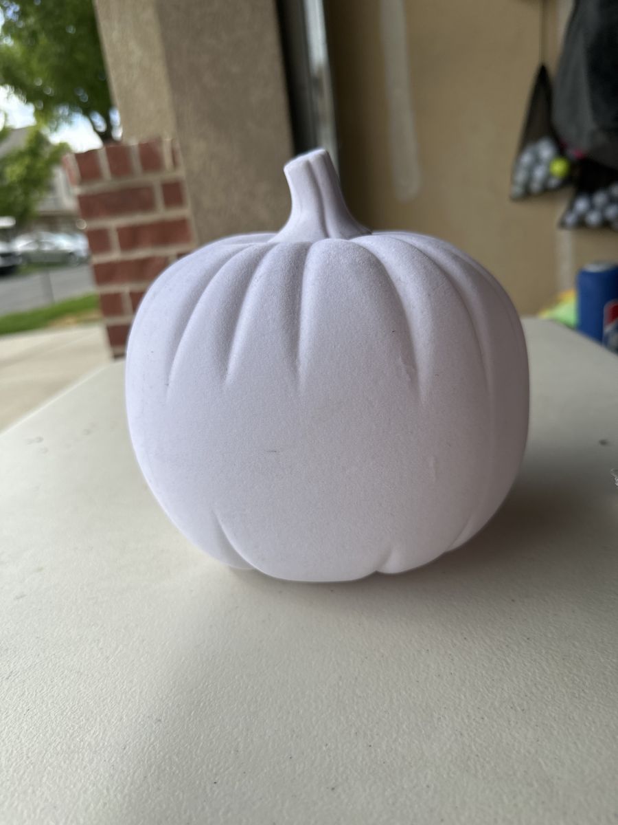 White suede pumpkin