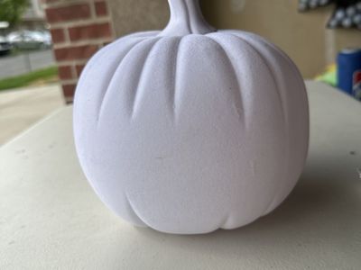 White suede pumpkin