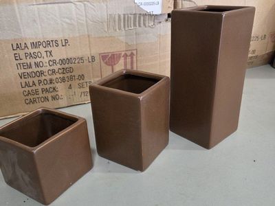 Lala Imports LP & Accent Decor Inc. Ceramic Planters - Assorted Sizes & Colors (Bulk Lot)