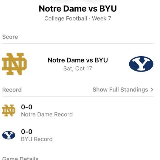 BYU vs Notre Dame - 4 tickets 