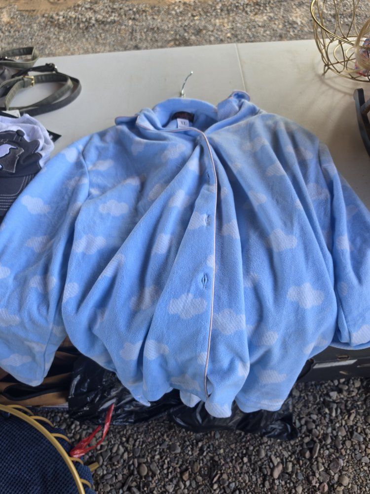 Angelina Fleece Sleepwear Pajama Set Blue Cloud Print XL set