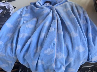 Angelina Fleece Sleepwear Pajama Set Blue Cloud Print XL set