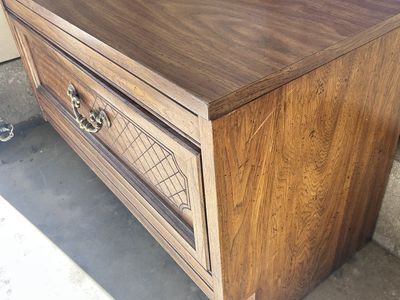 American of Martinsville Mid-Century Modern Wood Nightstand/Side, Entry Table with Single Drawer