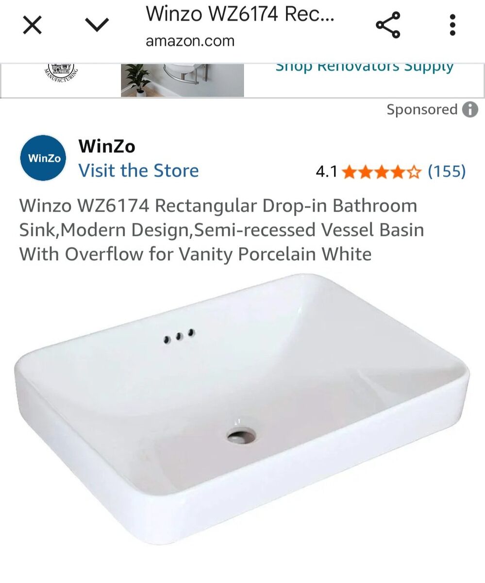New Winzo sink 23x17 wz6174