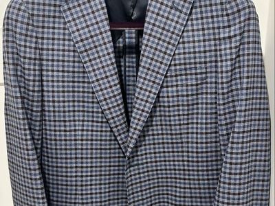 Tom Nox 100% Wool Plaid Sport Coat – Approx. 38R – Custom Tailored