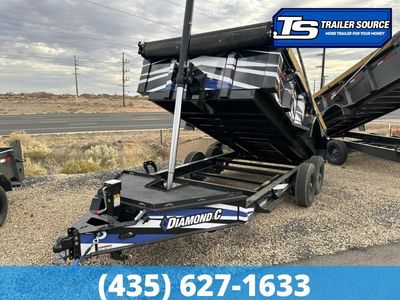 7x14 Diamond C LPT 207 Dump Trailer - 24" Sides - 15.5K GVWR 14 Ply Tires, Board Brackets, Custom Graphics, Long Arm Tarp