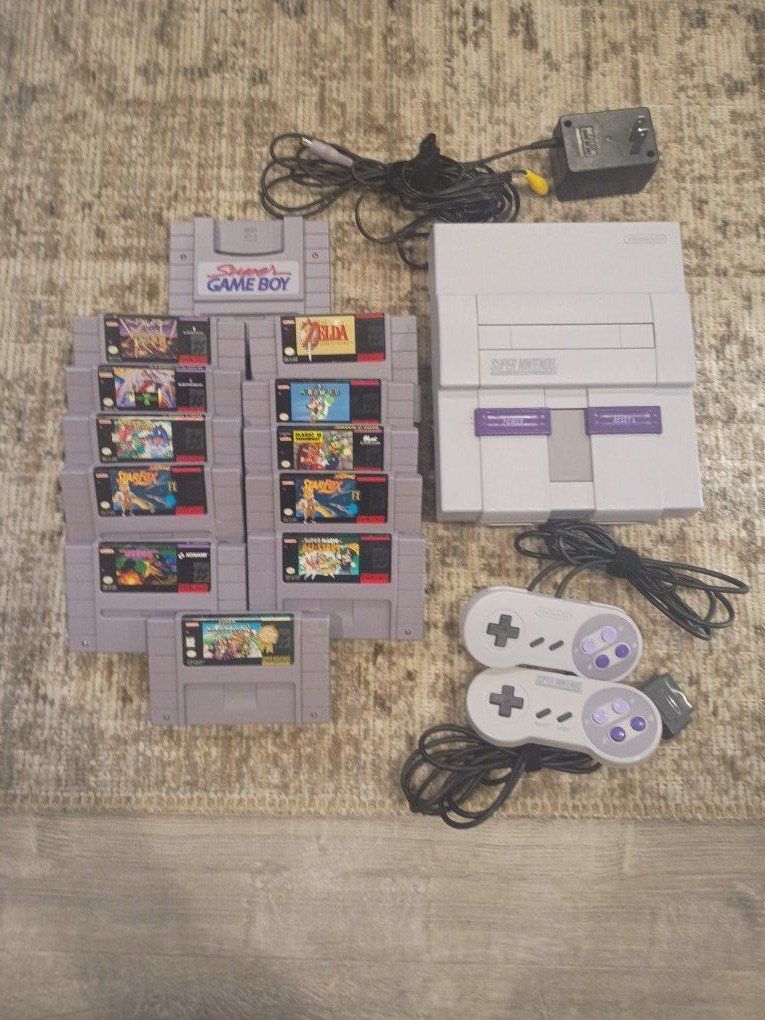 Super Nintendo system and games bundle
